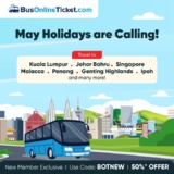 Discover Amazing May Travel Deals with BusOnlineTicket! Enjoy 50% Off Your First Booking