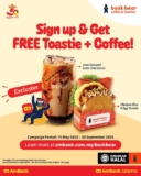 Free Chicken Slice & Egg Toastie with a Refreshing Iced Aren Caramel Latte from Bask Bear Coffee!