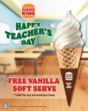 Celebrate Teacher’s Day with Free Ice Cream at Burger King – Limited Time Offer!