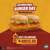 Texas Chicken Get 2 Spicy Tex Supreme Burgers for Just RM13.90 This May – Limited Time Offer!