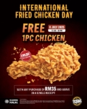 Texas Chicken Exciting International Fried Chicken Day Promotion: Enjoy a Free Chicken Piece with Your Purchase!