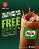 Enjoy McDonald’s Exclusive Drive-Thru VIP Promotion: Free Iced Milo® (S) with a RM20 Spend!