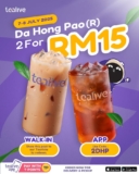 Tealive Unlock an Irresistible Drink Deal: Get 2 Regular Da Hong Pao for Only RM15 – Limited Time Promotion!