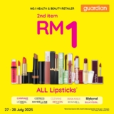 Guardian Discover the Ultimate Lipstick Deal: Grab 2 Lipsticks for Just RM1 This July!