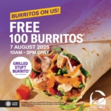Score Big with Free Burritos: Grab 100 Free Taco Bell Grilled Stuft Burritos (Chicken) in Malaysia – August 2025!
