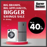 Huge Appliance Savings at Harvey Norman in August: Up to 40% Off on Brand Name Washers, Fridges & More!