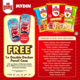 Get a Free Double Decker Pencil Case with Any RM15 Mamee Snack Purchase! Limited Time Offer at Selected Mydin Stores
