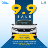 Renew your road tax now with RM9.90 off on top of 18% Off