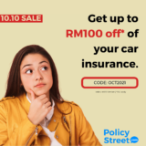 PolicyStreet 10.10 up to RM100 discount on your car insurance Promo