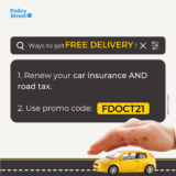 Renew Your Car Insurance with Extra 18% Off + Road Tax to Get FREE DELIVERY