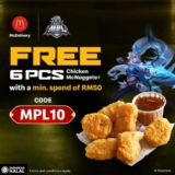 McDonald’s FREE 6pcs Chicken McNuggets Voucher Code