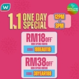 Watsons Malaysia Mega Sale: Up to RM38 Off on Health & Beauty Essentials!