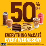 McDonald’s McCafé Delights at 50% Off with Half Price Wednesdays 2023