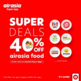 Airasia Food 40% Off Super Deals for Klang Valley area food delivery orders