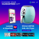 Free Khind Air Fryer OR RM250 Lazada eVoucher with New Standard Chartered Credit Cards