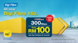 Digi’s fibre high-speed of 300Mbps from as low as RM100/month
