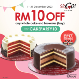 Secret Recipe RM10 OFF any whole cake and brownies (tray)