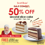Secret Recipe Payday Sale on April 2024 – Gaji Coming! 50% OFF Second Slice Cake | Special Offer