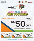 Youbeli Free RM50 Cash Vouchers