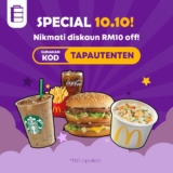 McDonald’s & Starbucks Orders Extra RM10 Off with TapaoFood