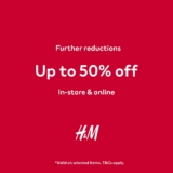 H&M Further Reductions up to 50% Off Sale