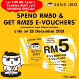 Sushi Jiro Free RM25 Voucher
