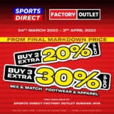 Sports Direct Factory Outlet Clearance Sale March – April 2022