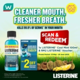 Free LISTERINE Cool Mint 100ml sample with RM2 LISTERINE discount voucher Giveaway