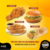 Texas Chicken Sunway Carnival Mall outlet Opening Freebies Giveaway
