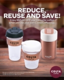 Costa Coffee Offers RM1.50 Discount for Customers Who Bring Their Own Cups