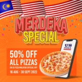 US Pizza 50% Off for All Pizzas Promotion