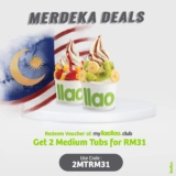 llaollao TWO Medium tubs at a special price Merdeka Deals 2022