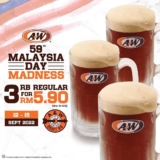 A&W Celebrate Malaysia Day with 3 RB Regular for only RM5.90 Promotion