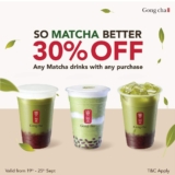 Gong Cha 30% Off any Matcha drinks on September 2022