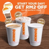 Dunkin’ Coffee Extra RM2 Off Promotion