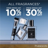 Parkson offer up to 30% off all fragrances