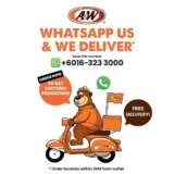 A&W 600ml bottle of RB for FREE with Whatapp Ordering
