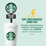 Starbucks Drive-Thru and R&R Grande-sized Americano, Cold Brew, Freshly Brewed Coffee, or Tea at only RM10 Promotion