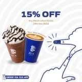 Zus Coffee GE15 Day 15% Off Pickup Order Promotion Nov 2022
