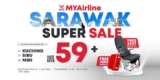 MYAirline Offering Low Fares to Kuching, Sibu & Miri Starting from MYR59 