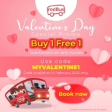 RedBus Valentine’s Day Buy 1 Free 1 Bus Tickets Promotions