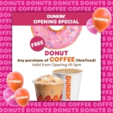 Dunkin’ Shell Damansara Damai Opening Free Donuts with Purchase Promo
