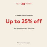 H&M 7.7 Sale 2023 up to 25% Off Promotion