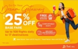 Firefly Airlines: Go On Your Dream Getaway 25% Off  Base Fare Promotion on August 2023