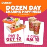 Dunkin’ Day Deal: Get 12 Assorted Donuts – Pay for 9, get 12 on 12 August 2023