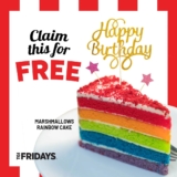 TGI Fridays: Celebrate Your Birthday with a FREE Marshmallow Rainbow Cake!