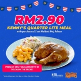 Kenny’s Quarter Lite Meal for only RM2.90 Exclusively for all healthcare and education sector staff Promo