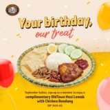 OldTown White Coffee Presents: Exclusive Offer for September Babies – Complimentary Nasi Lemak with Chicken Rendang!