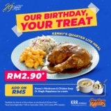 Kenny’s Quarter Lite Meal at only RM2.90 KRR birthday, YOUR TREAT Promotion 2023