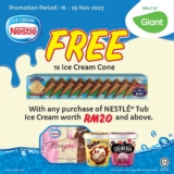 Enjoy Free Ice Cream Cones with Nestle Tub at Giant Supermarket!